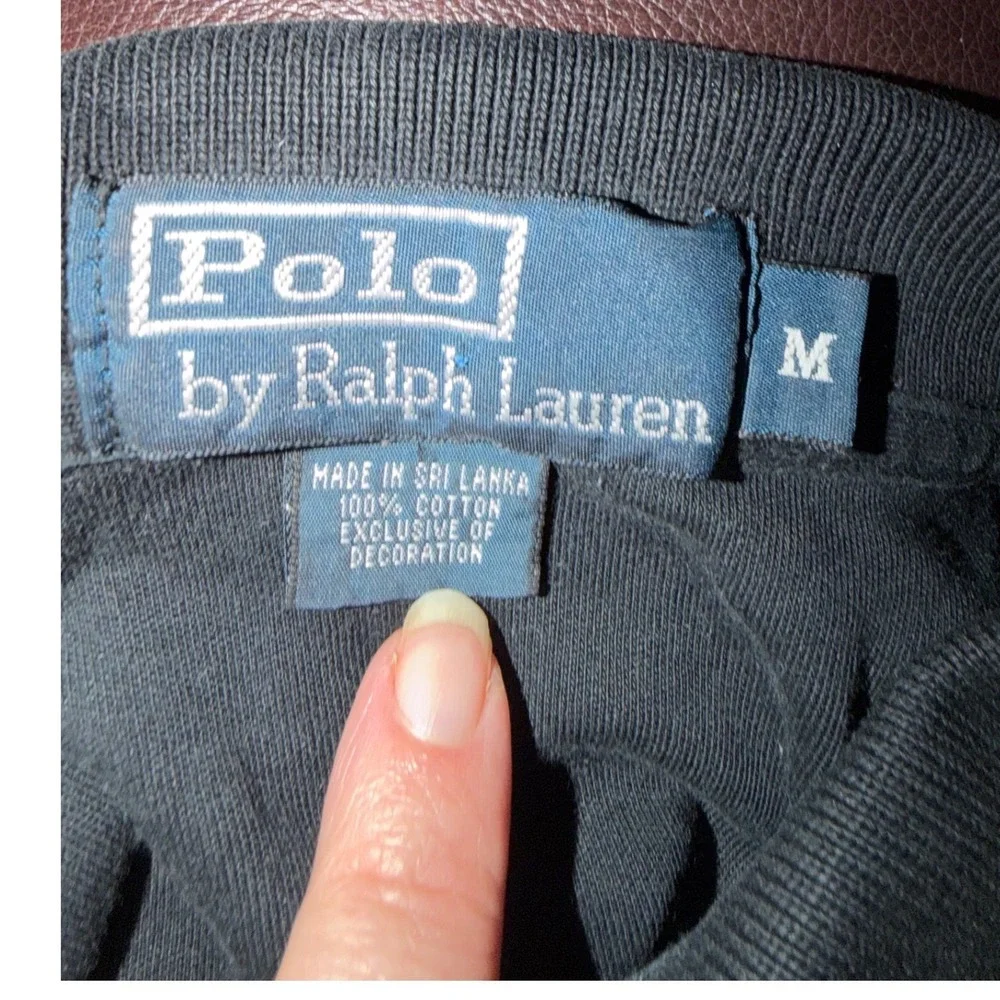 Polo Ralph Lauren Mens Black Short Sleeve Polo Shirt Red Pony Logo Large